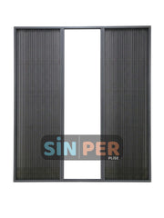 Plissiertes, verschiebbares, faltbares Doppelflügel-Fliegengitter in Anthrazit, 0-240 x 0-240 cm, Sonderanfertigungen möglich