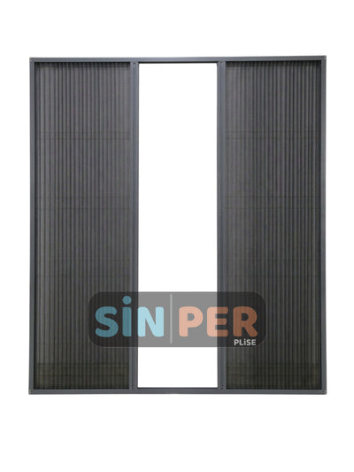 Pleated Sliding Accordion Folding Double Wing  Fly Screen  Custom Size