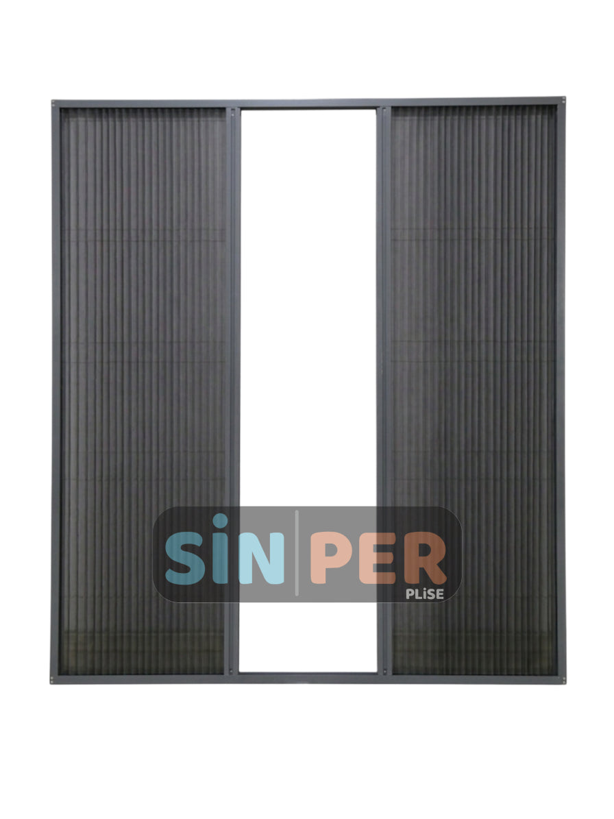 Pleated Sliding Accordion Folding Double Wing  Fly Screen  Custom Size
