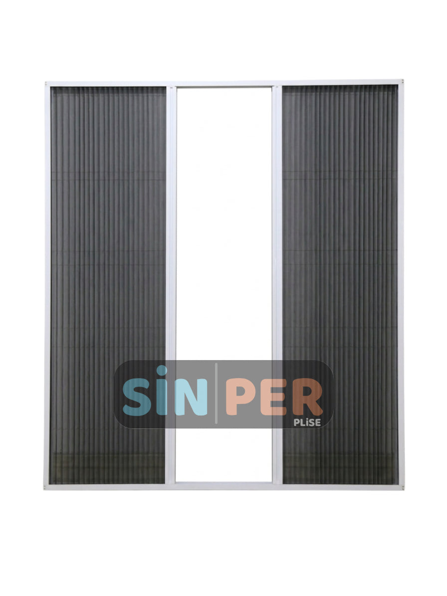 Pleated Sliding Accordion Folding Double Wing  Fly Screen  Custom Size