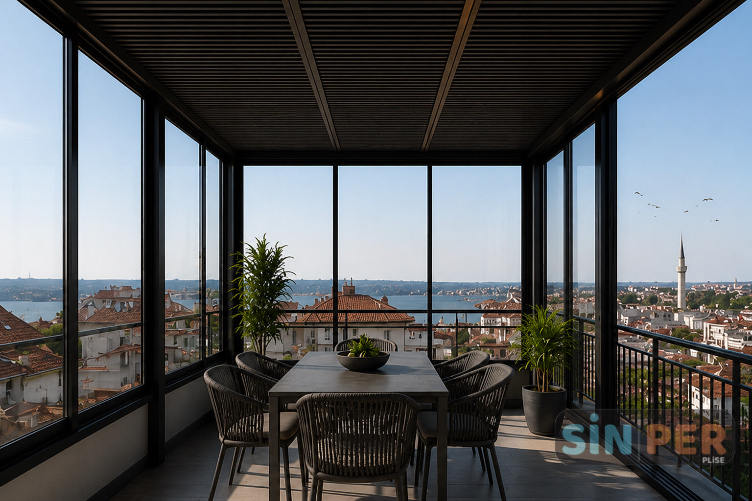 Veranda Roof Blind with Thermal Fabric